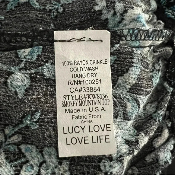 Lucy Love Wrap Front Floral Blouse Large Whimsy Boho Twee Coquette Made In USA - Picture 2 of 7